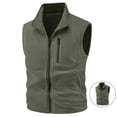 thumbnail image 2 of Zysthvn Zip up Casual Vest for Men Winter Fleece Jacket Men with Pockets Sleeveless Stand Collar Solid Outerwear, 2 of 6