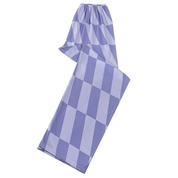 Tnhcen Women's Checker Pattern Lounge Pants 9-Inch Sleep Pants Elastic Waist Pajama Bottoms Soft Stretchy Home Wear Cotton-Like Comfort Pajamas M-2XL