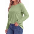 thumbnail image 3 of MOSHU 3 Pack T Shirts for Women Crew Neck Plus Size Women Shirts Long Sleeve Tees Casual Basic Fall Tops, 3 of 9