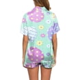 thumbnail image 3 of WILLBEST Jeans pour Femmes Ensemble 2 Pcs Pyjamas pour Femmes Hiver Imprimé Floral Graphique Chemise à Manches Courtes et Shorts Ensemble de Pyjama Pantalon Post-Partum, 3 of 5