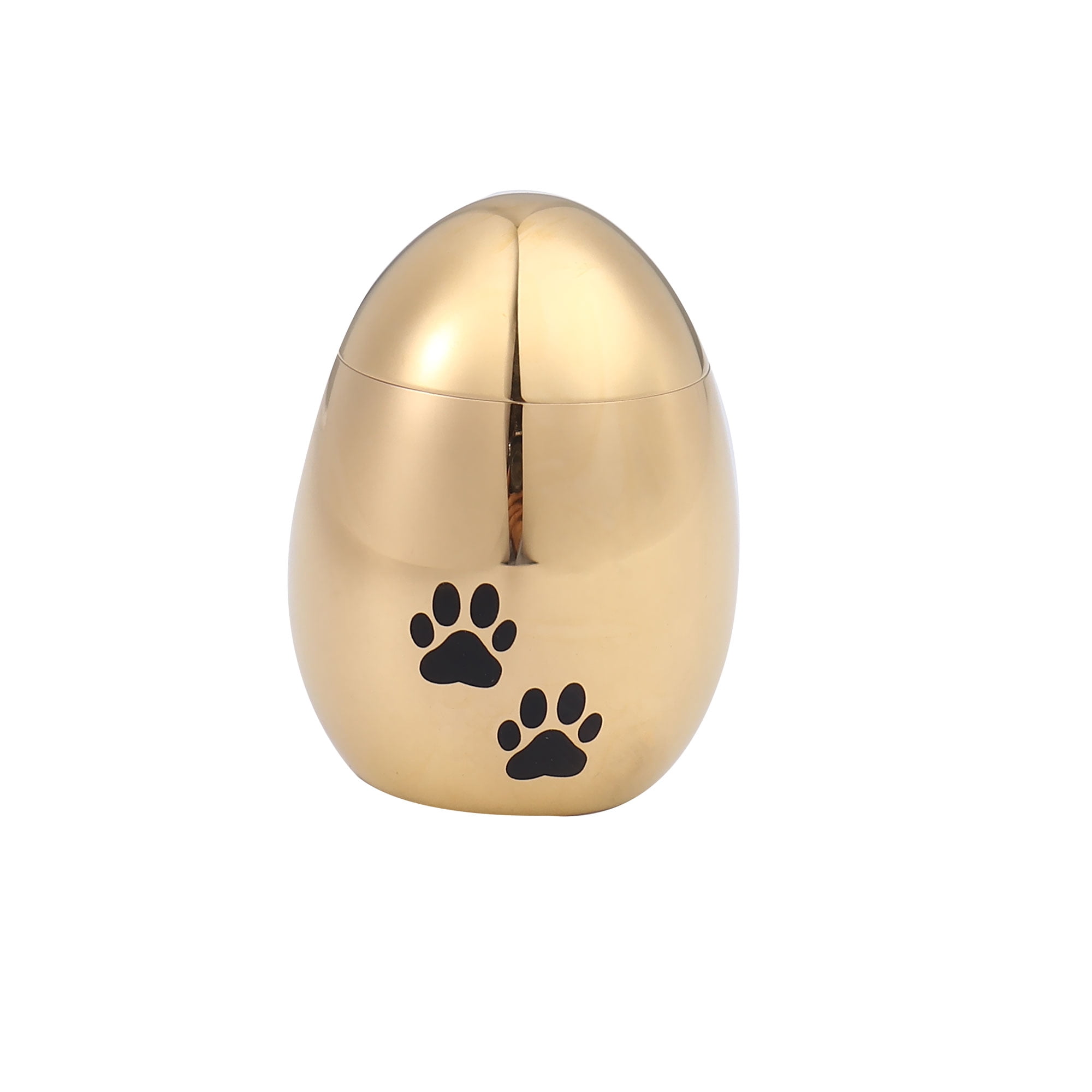 Handcrafted Waterproof Stainless Steel Small Gold Pet Cremation Urn for Ashes Holder Dog Paw Print Memorial Ash Container Keepsake with Free Gift Pouch