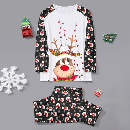 

Christmas Women Mom Christmas Sets Family Clothes Cute Prints Long Sleeve Tops Pants Set Christmas Pajamas for Family
