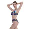thumbnail image 6 of Picia Colorful Tie Dye Stained Glass 2 Women's High Waisted Bikini Scoop Neck Swimsuit Two Pieces Bathing Suit-, 6 of 8