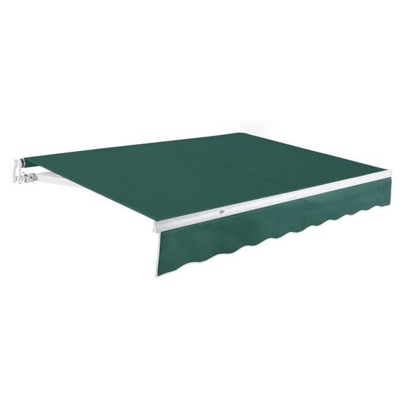 Awntech 16 Ft Maui Manual Heavy Duty Patio Retractable Awning (192in x 9.25in x 120in), Forest