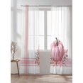 thumbnail image 2 of Sheer Curtains 96 inches Long, Pink Pumpkin Thanksgiving Fall Leaf Vintage Farmhouse Light Filtering Sheer Window Curtains Rod Pocket Voile Drapes for Bedroom Living Room, 52"W x 96"L 2 Panels, 2 of 7