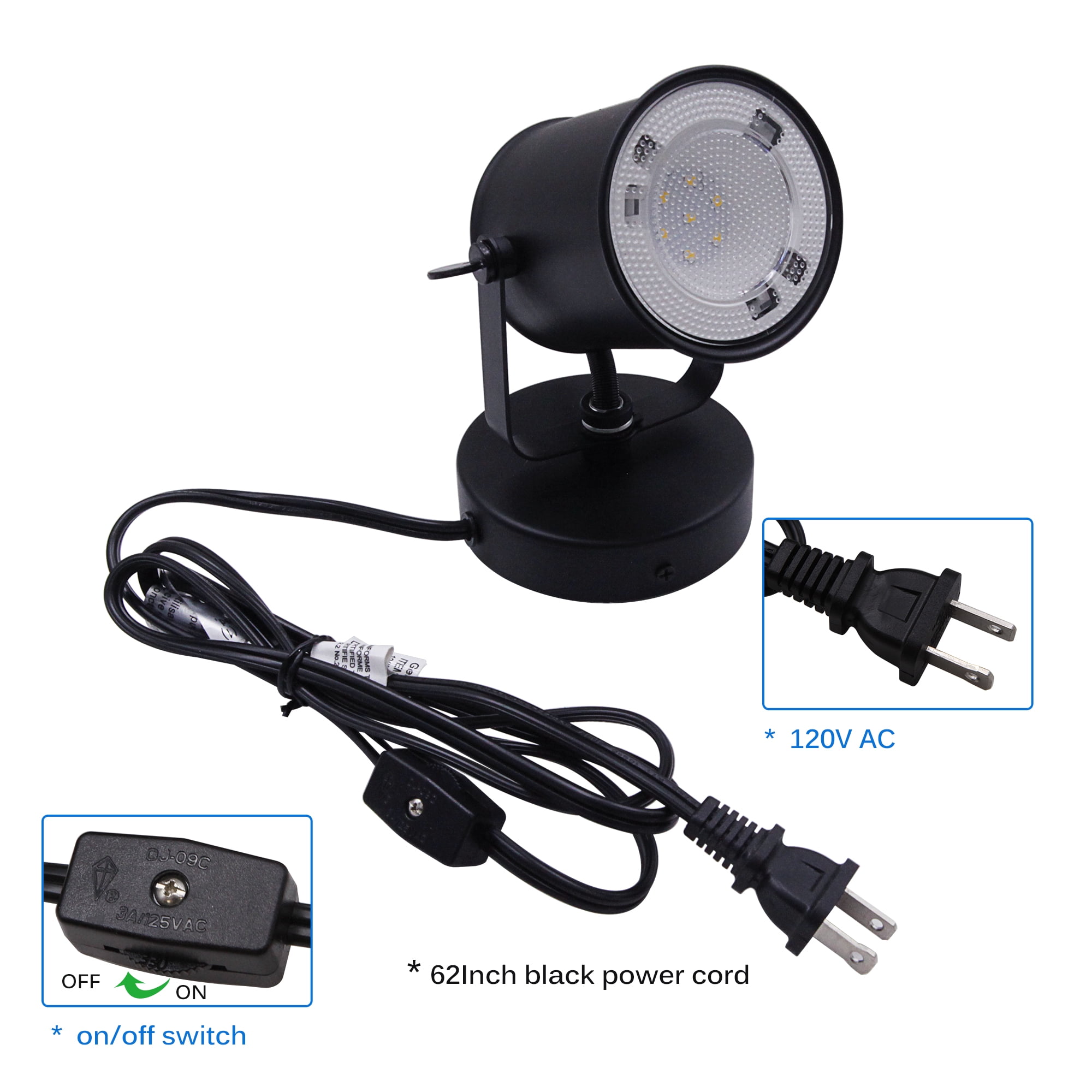 Lucere LED Desk Lamp, Black Wall-Mounted Reading Lamp, 4000K Cool White, 360-Degree Swivel Head with Tilt Adjustment, Modern Eye-caring Lamp for Study Room, Office, Bedroom