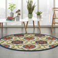 thumbnail image 5 of 5â€™ Round Blue Vines Indoor Outdoor Area Rug, 5 of 7
