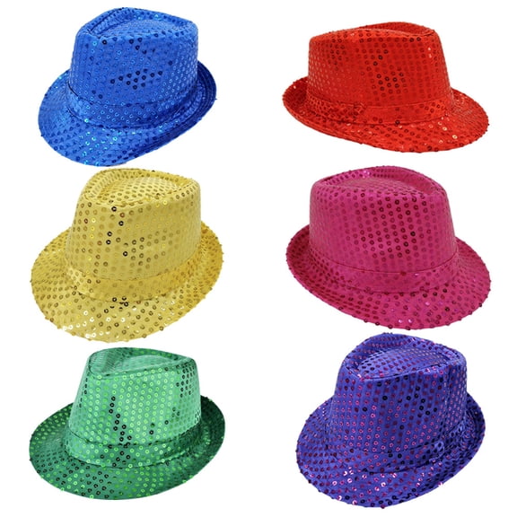 Solid Color Sequin Hat Glitter Solid Color Dance Hat Western Retro Disco Cap Unisex Costume Cap for Women Men Birthday Party Supplies