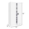thumbnail image 2 of Sandusky Lee 36"W x 18"D x 78"H 5-Shelf Freestanding Steel Storage Cabinet with Recessed Handle, White, 2 of 3