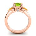 thumbnail image 4 of Diamond-Capitals 2.50 Carat Fine Round Cut Peridot & Citrine Gemstone Three Stone Wedding Ring for her Solid 14K Rose Gold Size 8.5, 4 of 8