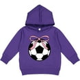 thumbnail image 2 of Inktastic Girls Soccer Ball Coquette Bow Toddler Hoodie, 2 of 4