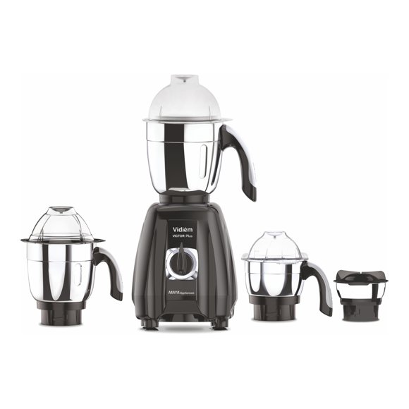 Vidiem Victor Plus 650W Blender Mixer Grinder Food Grinder, 110V, ABS Body Material, Stainless Steel Blades, 4 Jars for Wet and Dry Grinding