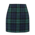 thumbnail image 3 of Cyglowse Plaid Skirts for Women Vintage High Waisted Pencil Wool Tweed Skirt Casual Fall Flannel Bodycon Mini Skirt Dark Green L, 3 of 4