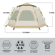 SUNOYAR 4-6 Person Tent for Camping, Camping Tent with Carry Bag, Instant Tent for Outdoor/Hiking/Traveling