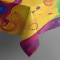 thumbnail image 4 of Colorful Circular Pattern Rectangle Tablecloth 60"x102",Waterproof Polyester Rectangle Table Cloth, Wipeable Spillproof Polyester Tablecloth for Dining, Camping, Indoor and Outdoor, 4 of 6