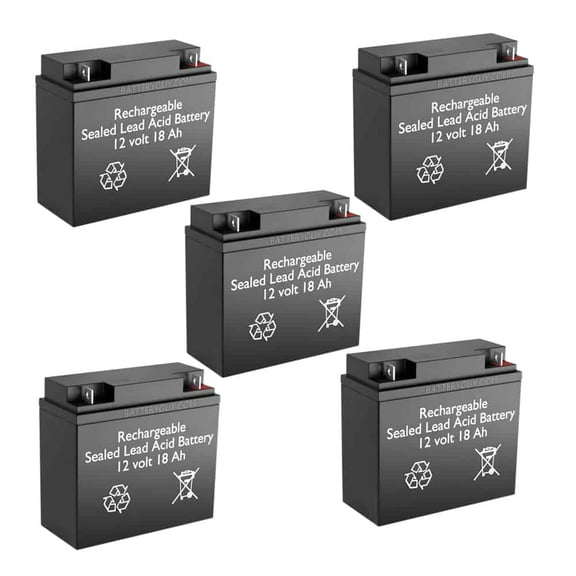 BatteryGuy Power-Sonic PSH-12180F2 (5 pack, rechargeable, High Rate)