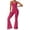 Rose Red, variant on Women's Yoga Ribbed One Piece Tank Tops Rompers Sleeveless Workout Bodysuits Exercise Jumpsuits