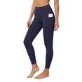 thumbnail image 2 of VBVC Women's High Waisted Yoga Leggings , Squat Proof Workout Trousers For Women , Ladies' Tummy Control Running Pants with Pockets, *Navy , XX-Large, 2 of 9