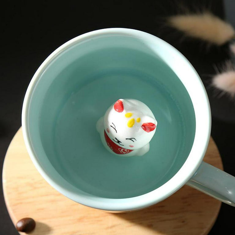 3D Coffee Mug Cute Animal inside Cup Cartoon Ceramics Figurine