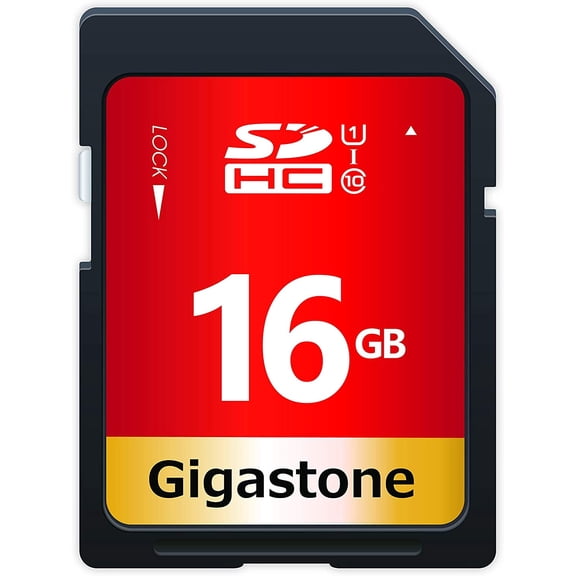 GIGASTONE 16GB SD Card UHS-I U1 Class 10 SDHC Memory Card High-Speed Full HD Video Canon Kodak Olympus Digital Camera
