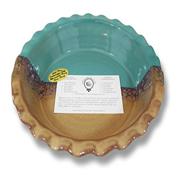 Clay In Motion Handmade Ceramic Deep Dish 9" Pie Plate Island Oasis