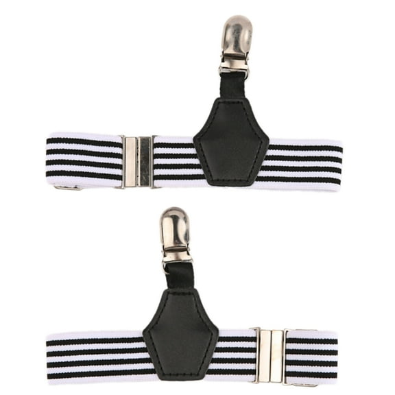 Huhudde 2Pcs Elastic Men's Socks Holder Sock Suspenders with Metal Clips for Formal or Business Stockings Socks Garters Belt