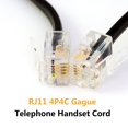 thumbnail image 4 of Uvital Cable para teléfono fijo, longitud en espiral de 1,2 a 8,5 pies, cable para teléfono fijo sin enrollar, RJ9/RJ10/RJ22 4P4C (negro, 4 unidades), 4 of 5