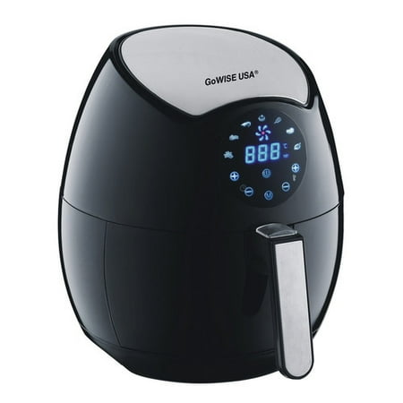 GoWISE USA GW22621 3.7-Quart 7-in-1 Programmable Air Fryer with Recipe Cook Book, Black