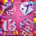 thumbnail image 4 of Pink Theme 13th Birthday Banner Glitter Style Display Princess Crown Heart Shape Glitter Celebration Backdrop for 13th Birthday Party Teenage Celebration Princess Party, 4 of 7