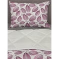 thumbnail image 3 of Leaves Comforter & Sham Bedding Set, Print of Stripes and Dashes Forming Leafy Shapes, 3 pcs Duvet Set Microfiber Filling Quilt, 5 Sizes, Eggplant Multicolor, by Ambesonne, 3 of 4