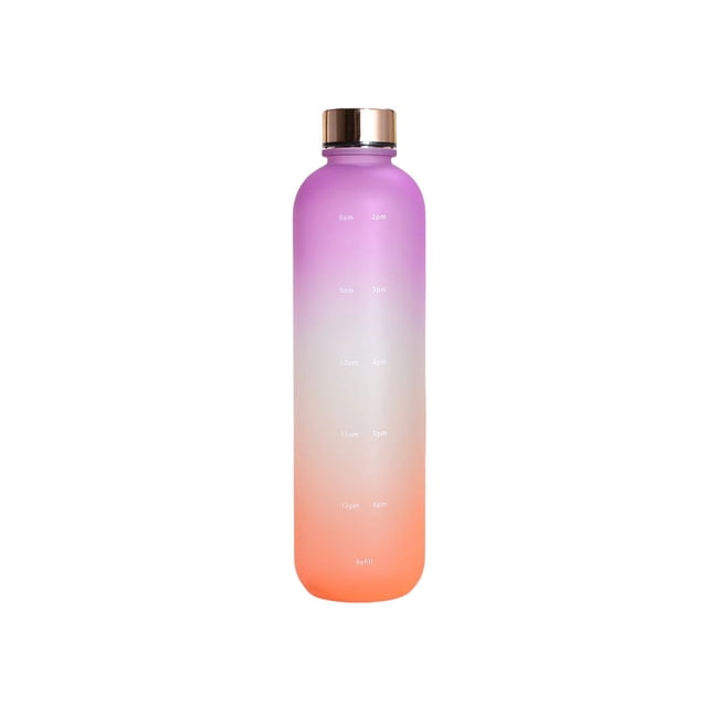 Naiovety Botella de agua de 1000ml, vaso portátil para exteriores, tapa de acero inoxidable, taza para beber, reutilizable, para estudiantes, escuela, Kits de desorden para acampar Púrpura Naranja Naiovety OD028155-06