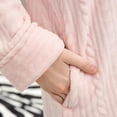 thumbnail image 3 of Choosebetter Womens Zip Up Robe Sweatshirt Robe Long Hooded Robe Floor Length Bathrobe Long Sleeve House Coat Lounger with Pockets, 3 of 5