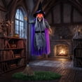 thumbnail image 4 of ShengapQ Halloween Decorations Luminous Witch Hanging Prop Terrifying Outdoor Décor Scary Voice Activation Ghost Toy, 71in, 4 of 7