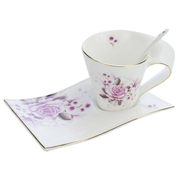 Pink Bouquet Cup and Saucer Set