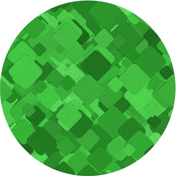 Ahgly Company Indoor Round Patterned Lime Green Area Rugs, 8' Round