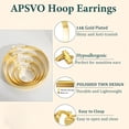 thumbnail image 5 of APSVO 4 Pairs 18K Gold Plated Hoop Earrings for Women Big Large Extra Chunky Post Hypoallergenic Earrings Set Birthday Graduation Jewelry Gifts Her Wife Mom Girlfriend Ideas 20/30/40/50MM, 5 of 6