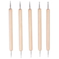 thumbnail image 1 of Unique Bargains Clay Sculpture Tools Set Double-Sided Ball Stylus Dotting Wood for Modeling 5Pack, 1 of 5