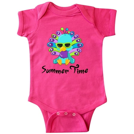 

Inktastic Summer Time- Cute Peacock in Sunglasses Gift Baby Boy or Baby Girl Bodysuit