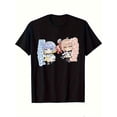 thumbnail image 1 of Men'S Black Cotton Patterned Jazz Style Saxophone Design with Colorful Notes Printed pattern short-sleeved shirt, 1 of 5