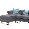thumbnail image 4 of Benjara Ore 128 Inch Sectional Sofa with Double Chaise, 5 Seater, Gray Velvet, 4 of 6