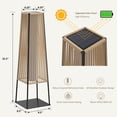 thumbnail image 2 of Outdoor Rattan Solar Floor Lamp Set of 2 -  Natural, 2 of 8