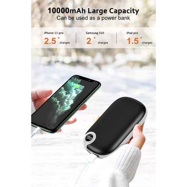 Rechargeable, 10000mah 2 In 1 Usb Chaufferette Main Power Bank