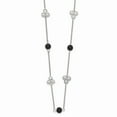 thumbnail image 2 of Stainless Steel Polished Black Acrylic Bead Necklace; 33 inch; for Adults and Teens; for Women and Men, 2 of 5
