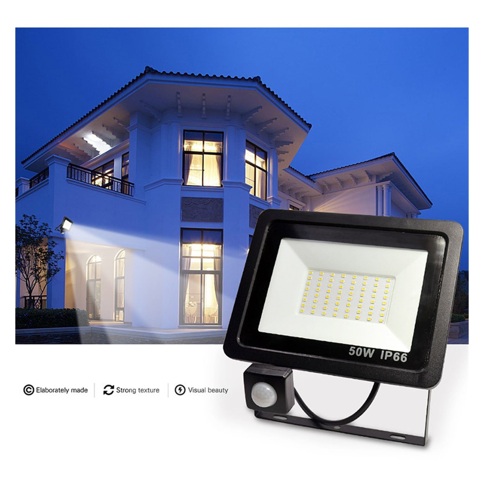 Flood Light Outdoor Motion Sensor LED Spotlights Waterproof Wall Lights Reflector Projection For Garden Street Square Bridge - Wide Angle Beam
