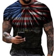 thumbnail image 2 of Men's Summer Outdoor Independence Day Printed Short Sleeve T Shirt Casual Top Flag Party, 2 of 4