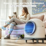 Smart Self-Cleaning Cat Litter Box with APP Control & Odor-Free Technology, Automatic Litter Box for Cats (Remote Monitoring) Cat Litter Box with Litter Control Pedal