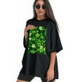 thumbnail image 4 of Plus Size Shirt for Women Black Tops for Women Short Sleeves Shirt for Women ST Patrick T Shirt Crewneck Shirt for Women XS, 4 of 5