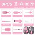 thumbnail image 6 of 8Pcs Newborn Baby Care Accessories Set,Bexikou Baby Grooming Kit, Portable Nursery Infants Care Kit with Scissors Comb Manicure Finger Nose Cleaner, Ideal for Travelling & Home Use -Pink, 6 of 8