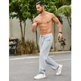 thumbnail image 4 of COOFANDY Men's Sweatpants Casual Lounge Cotton Pajama Yoga Pants Open Bottom Straight Leg Male Sweat Pants with Pockets XL Gray, 4 of 4