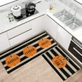thumbnail image 2 of Fall Thanksgiving Pumpkin Kitchen Rugs Set of 2,Stripe Harvest Floor Mats and Rugs Non Skid Washable for Kitchen Home Decor,Autumn Farmhouse Decorations and Accessories (17"x47"+17"x30"), 2 of 6